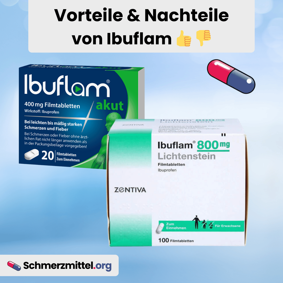 Schmerzmittel Vorteile Nachteile von Ibuflam 600 800 400
