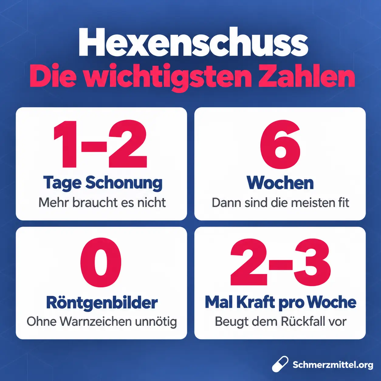 Hexenschuss in Zahlen von Schonung bis Vorbeugung